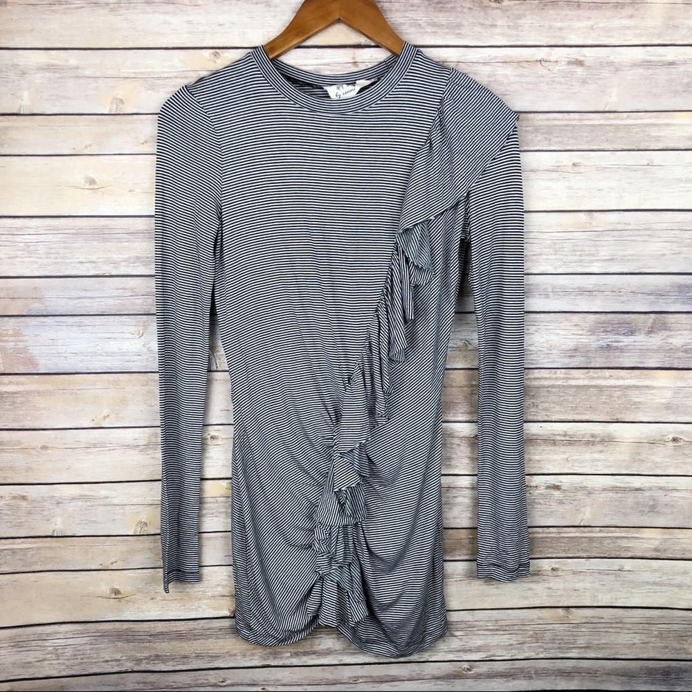 Torn by Ronny Kobo | Striped Ruffle L/S Top Sz XS